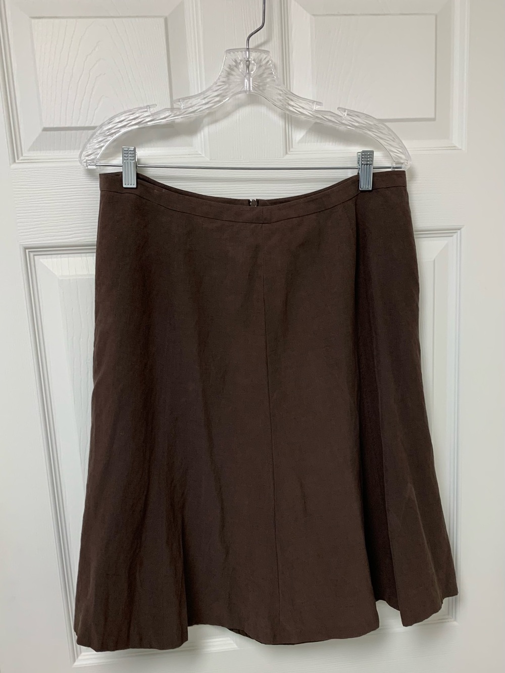 Vintage Jones New York Classic Brown A-Line Flare Women's Midi Skirt